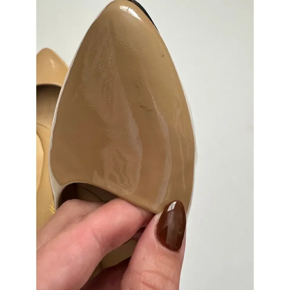 TROTTERS Womens Beige Estee Pointed Toe Patent Leather Flat‎ size 7